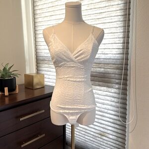 NWOT BRABIC White Lace Bodysuit for Women Tummy Control Shapewear. Size Small